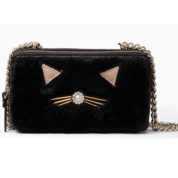 Kate Spade Fur Cat Face Shoulder/Crossbody Bag - Picture 1 of 6